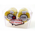 Las Vegas Casino Style 2 Roll Rack of 18 $500 Casino Chips